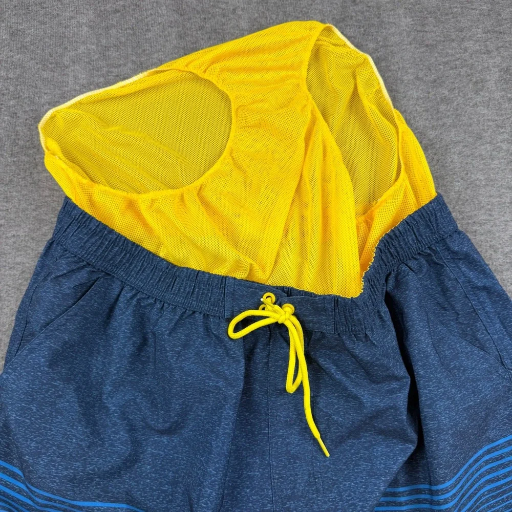 Banana Boat Swim Trunks Mens 3XL Blue Striped UPF 50+ Board Shorts Pocket‎